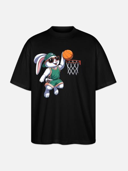 Basket Bunny Easter - Stanley/Stella Oversized Unisex Organic T-shirt Blaster 2.0 - black