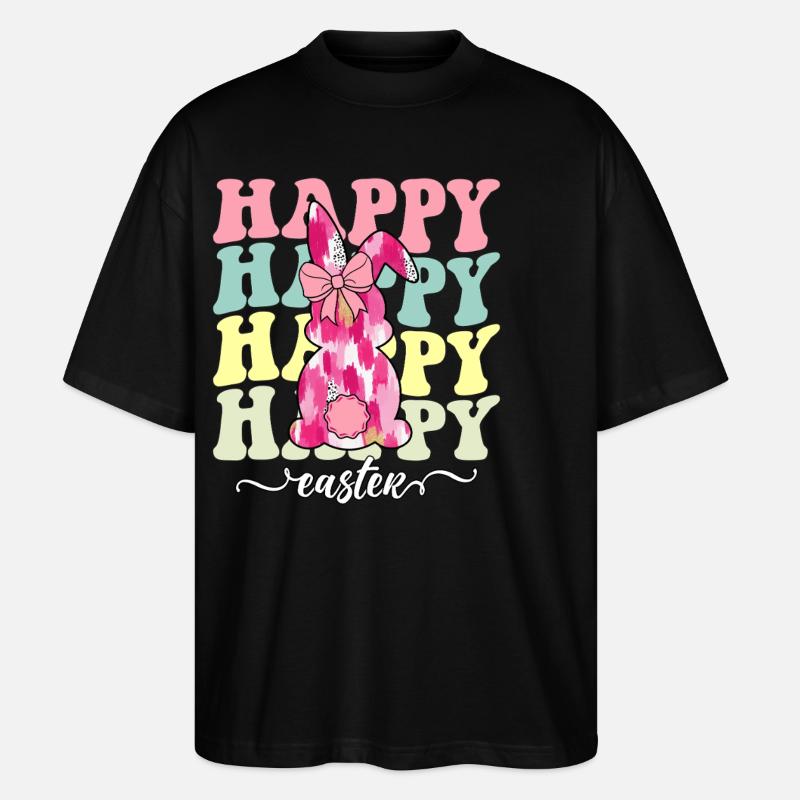 Joyeuses Pâques - T-shirt bio Blaster 2.0 coupe oversize Stanley/Stella Unisexe - noir