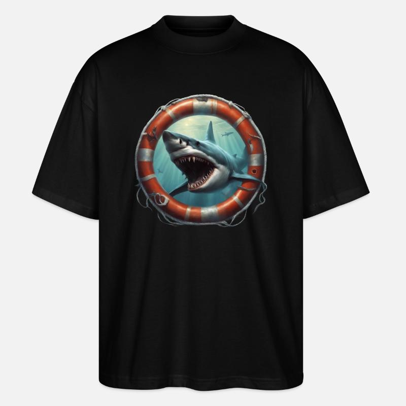 White Shark - Stanley/Stella Oversized Unisex Bio T-Shirt Blaster 2.0 - Schwarz