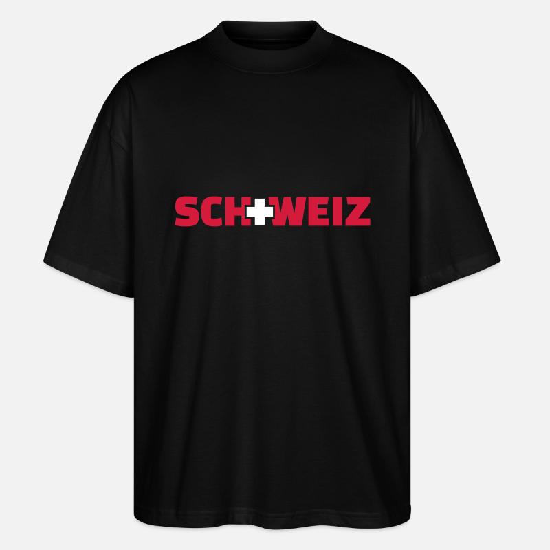 Schweiz - T-shirt bio Blaster 2.0 coupe oversize Stanley/Stella Unisexe - noir