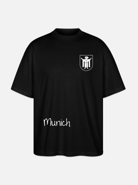 Munich München Wappen - Stanley/Stella Oversized Unisex Bio T-Shirt Blaster 2.0 - Schwarz