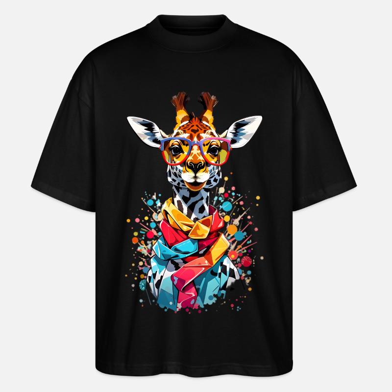 Coole Giraffe - Stanley/Stella Oversized Unisex Bio T-Shirt Blaster 2.0 - Schwarz