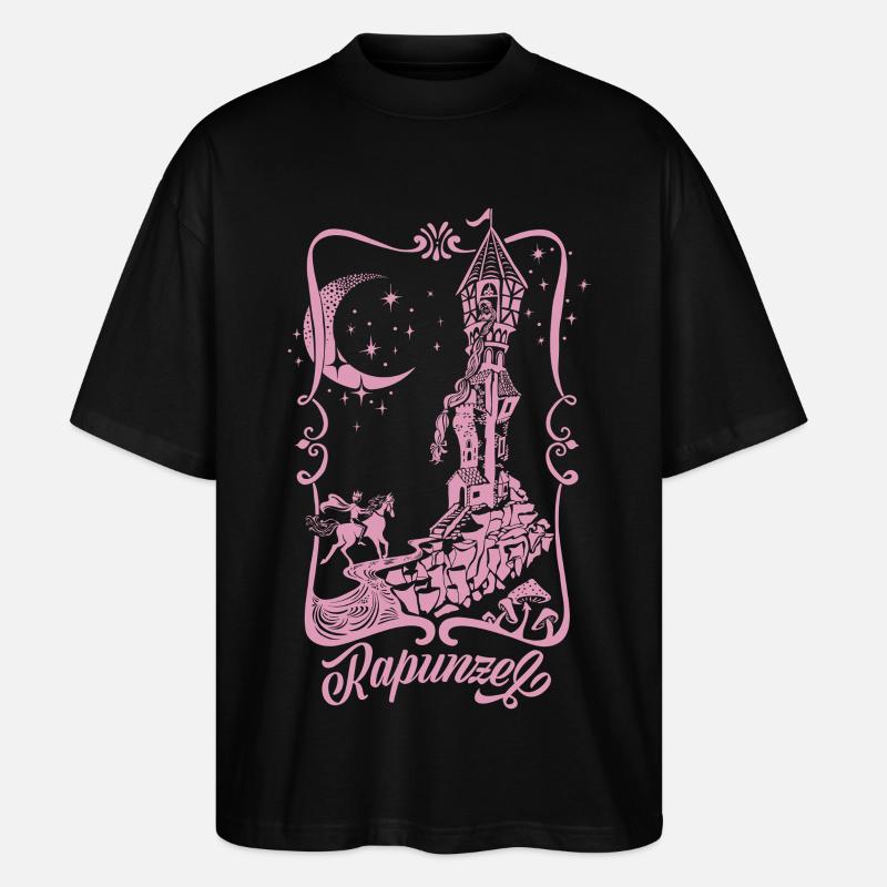 Rapunzel Turm Pink Silhouette - Stanley/Stella Oversized Unisex Bio T-Shirt Blaster 2.0 - Schwarz
