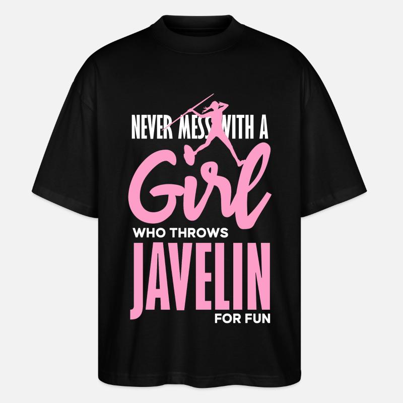 Javelin thrower with fun statement - Stanley/Stella Oversized Unisex Organic T-shirt Blaster 2.0 - black