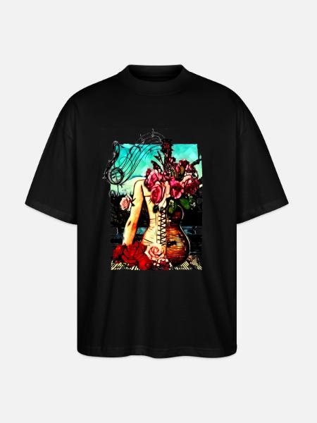 guitare hanches - T-shirt bio Blaster 2.0 coupe oversize Stanley/Stella Unisexe - noir