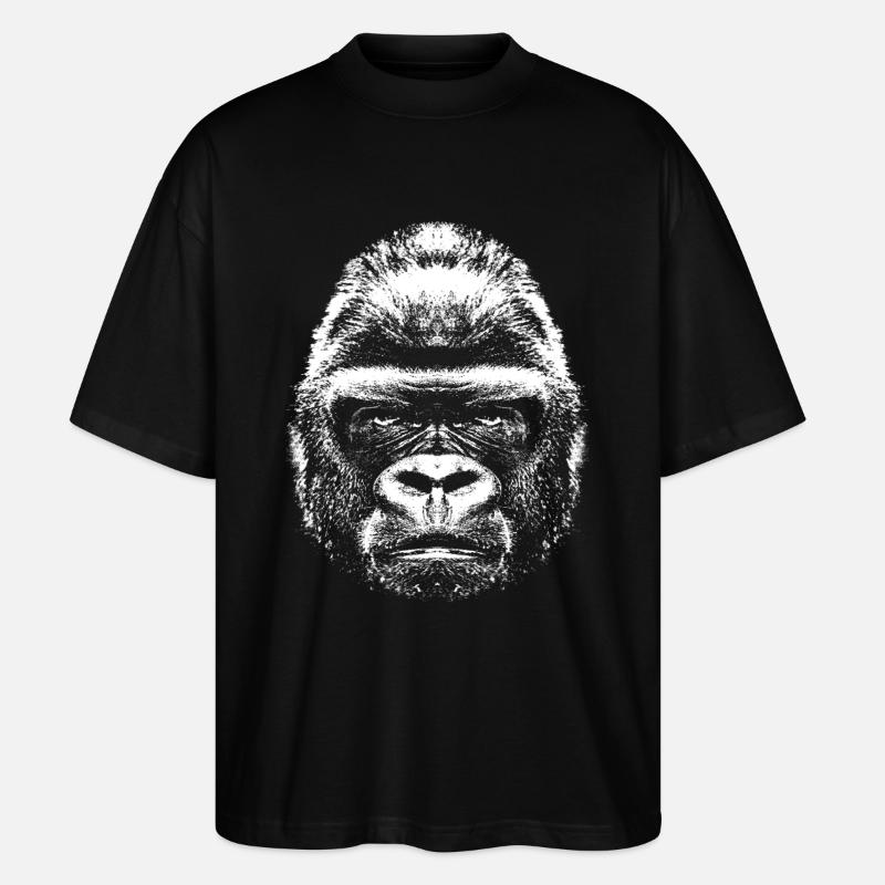 Gorilla - Head - Stanley/Stella Oversized Unisex Organic T-shirt Blaster 2.0 - black