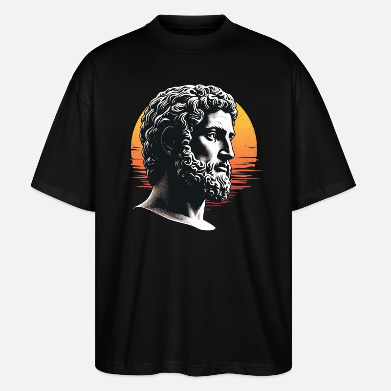 Marcus Aurelius Retro - Stanley/Stella Oversized Unisex Organic T-shirt Blaster 2.0 - black