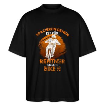 MTB - Stanley/Stella Oversized Unisex Bio T-Shirt Blaster 2.0 - Schwarz - Vorne - Alina (178cm) & Michal (187cm)