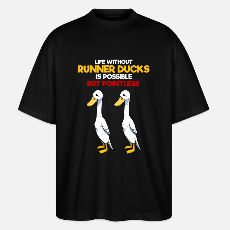 Canard en cours d'exécution - T-shirt bio Blaster 2.0 coupe oversize Stanley/Stella Unisexe - noir