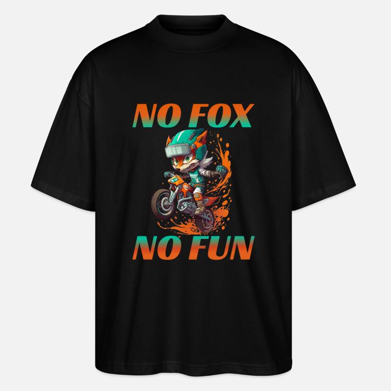 No Fox No Fun - Stanley/Stella Oversized Unisex Bio T-Shirt Blaster 2.0 - Schwarz