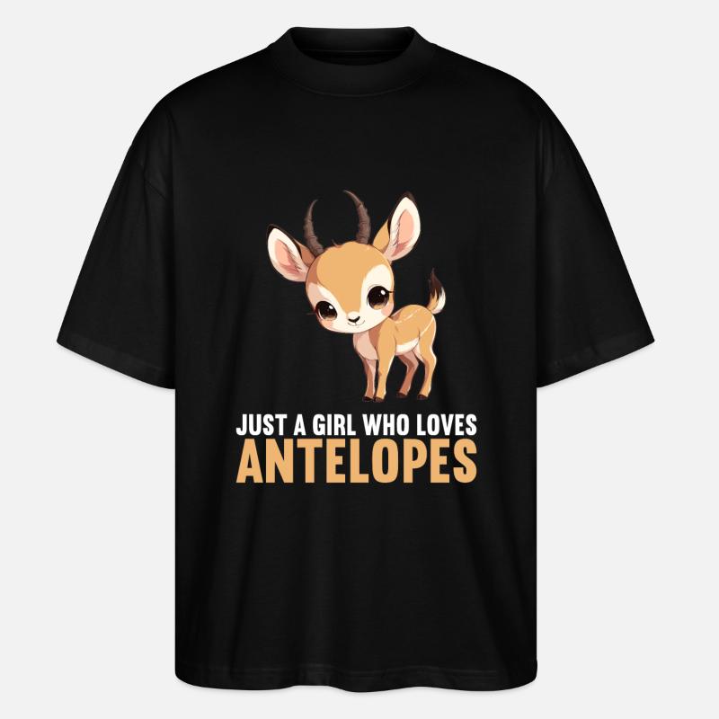 Antelope Antilopen Antilope - Stanley/Stella Oversized Unisex Bio T-Shirt Blaster 2.0 - Schwarz