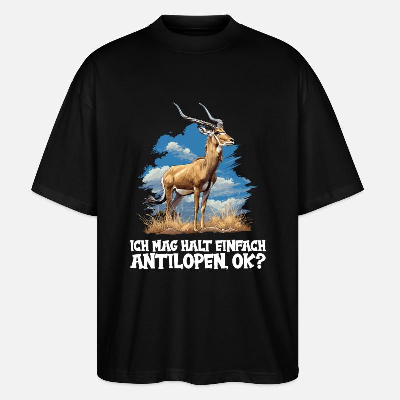 Antelope Antilopen Antilope - Stanley/Stella Oversized Unisex Bio T-Shirt Blaster 2.0 - Schwarz
