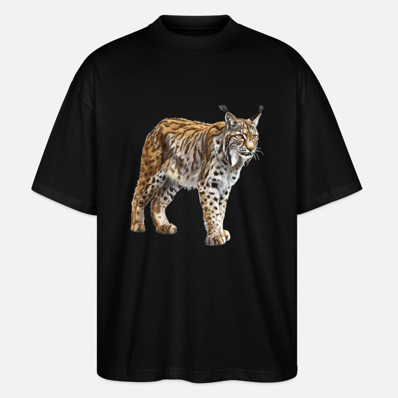 Lynx Luchse Luchs - Stanley/Stella Oversized Unisex Bio T-Shirt Blaster 2.0 - Schwarz