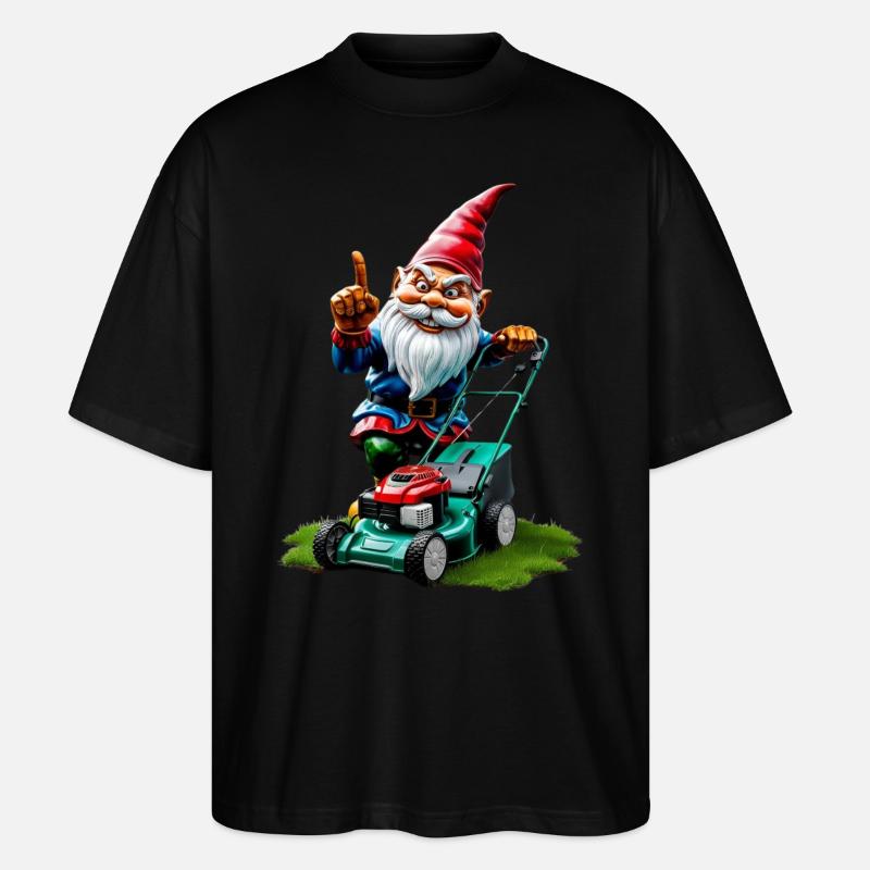 Rasenmäher Gartenzwerg Gärtner Geschenkideen - Stanley/Stella Oversized Unisex Bio T-Shirt Blaster 2.0 - Schwarz