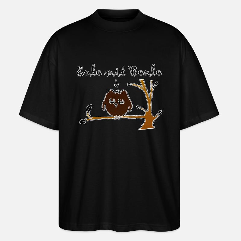 Eule mit Beule - Stanley/Stella Oversized Unisex Bio T-Shirt Blaster 2.0 - Schwarz