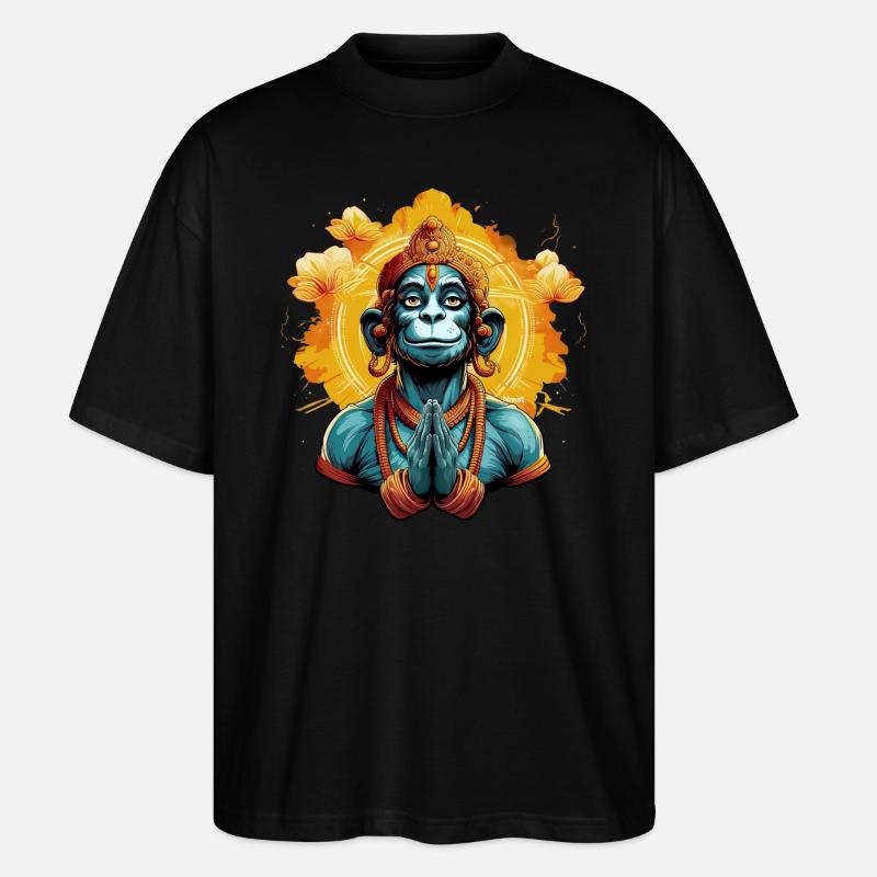 Hanuman - Dévouement, Confiance et Courage - T-shirt bio Blaster 2.0 coupe oversize Stanley/Stella Unisexe - noir