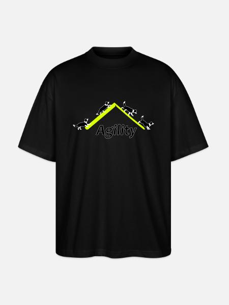 Agility 4x Border Collie - Stanley/Stella Oversized Unisex Organic T-shirt Blaster 2.0 - black