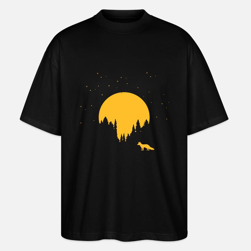 Fox and Moon - Stanley/Stella Oversized Unisex Organic T-shirt Blaster 2.0 - black