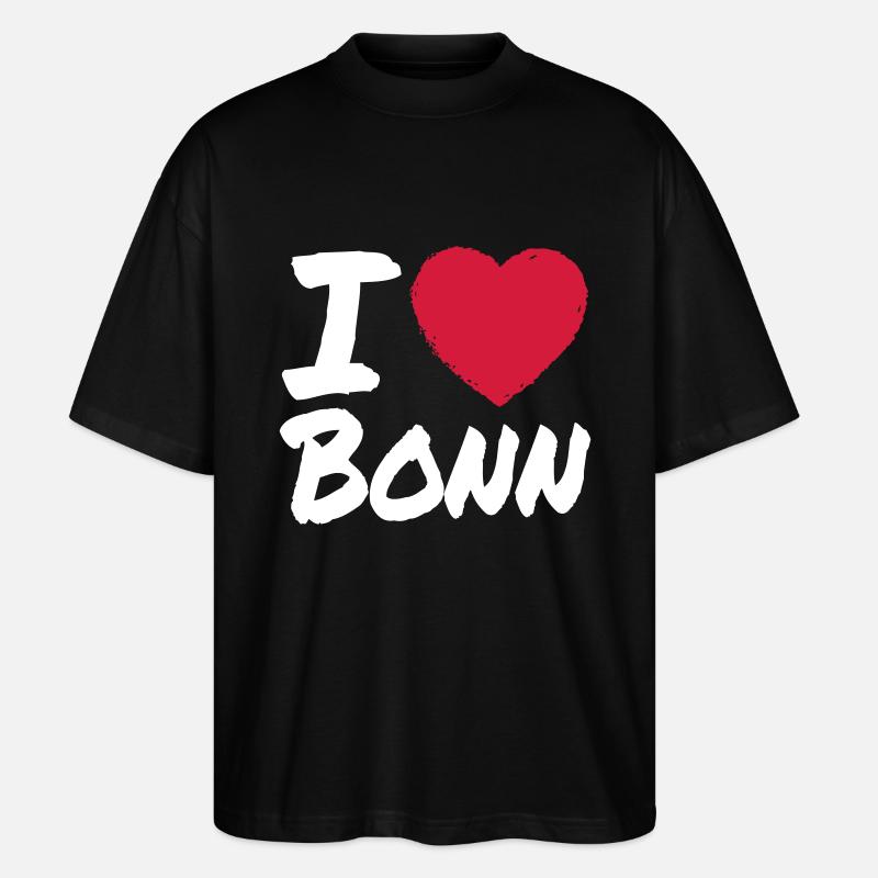 I Love Bonn - Stanley/Stella Oversized Unisex Bio T-Shirt Blaster 2.0 - Schwarz