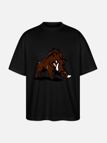 Wild boar dangerous - Stanley/Stella Oversized Unisex Organic T-shirt Blaster 2.0 - black