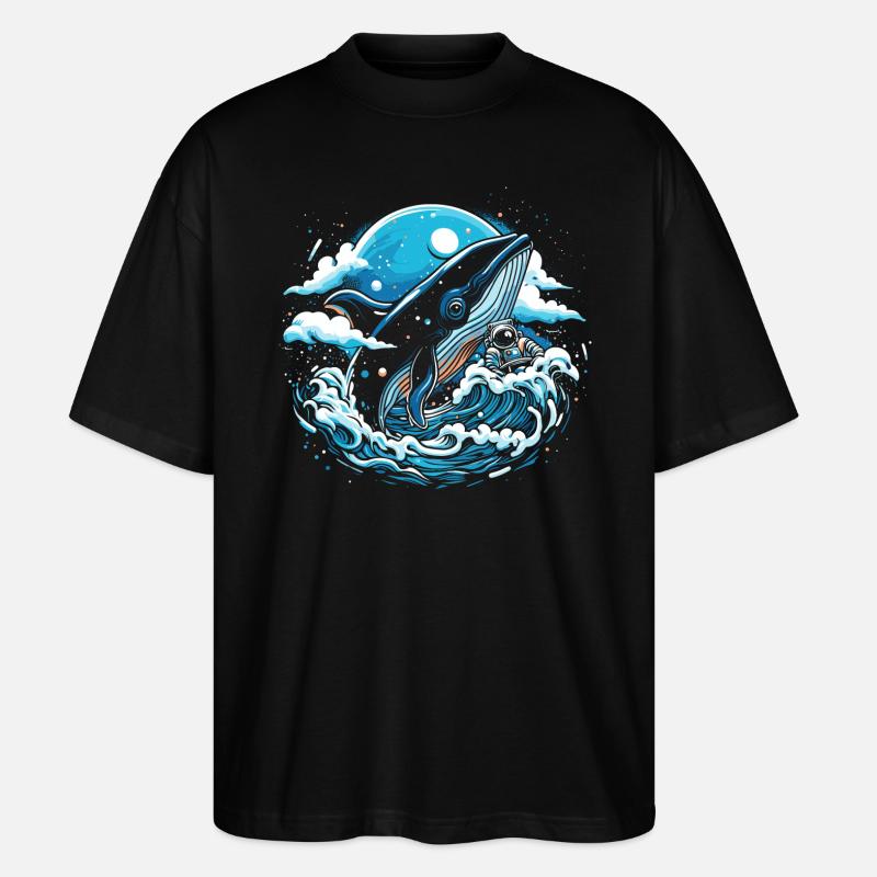 Imagination de baleine de l’espace - T-shirt bio Blaster 2.0 coupe oversize Stanley/Stella Unisexe - noir