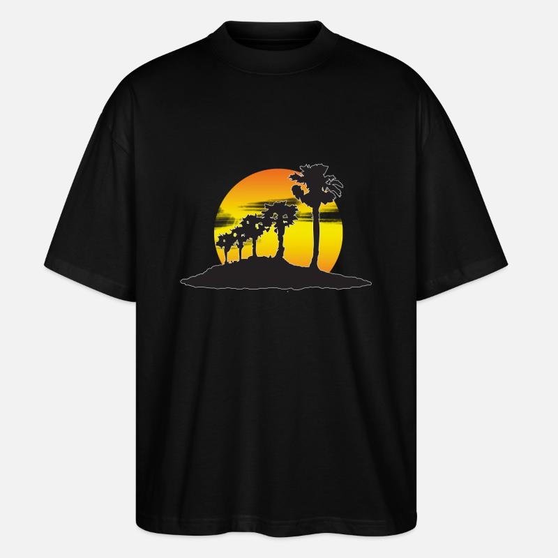 coucher de soleil - T-shirt bio Blaster 2.0 coupe oversize Stanley/Stella Unisexe - noir