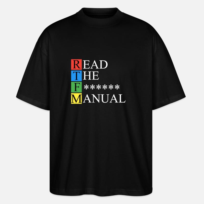 RTFM Dunkel - Stanley/Stella Oversized Unisex Bio T-Shirt Blaster 2.0 - Schwarz