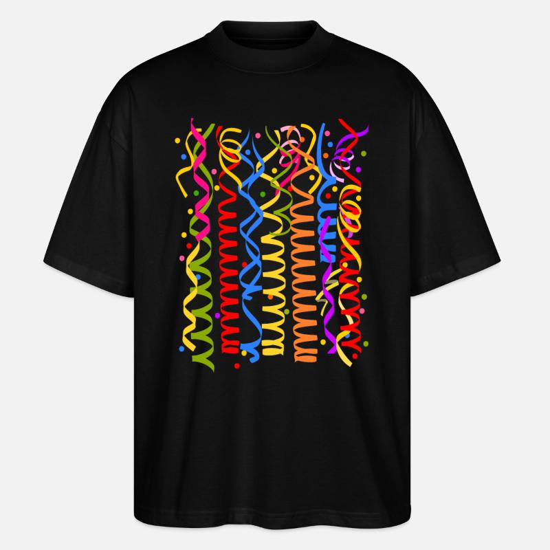 Karneval Fasching Kostüm Silvester Luftschlangen - Stanley/Stella Oversized Unisex Bio T-Shirt Blaster 2.0 - Schwarz