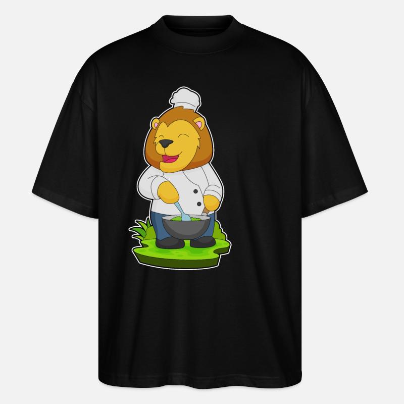 Chapeau de chef Lion - T-shirt bio Blaster 2.0 coupe oversize Stanley/Stella Unisexe - noir