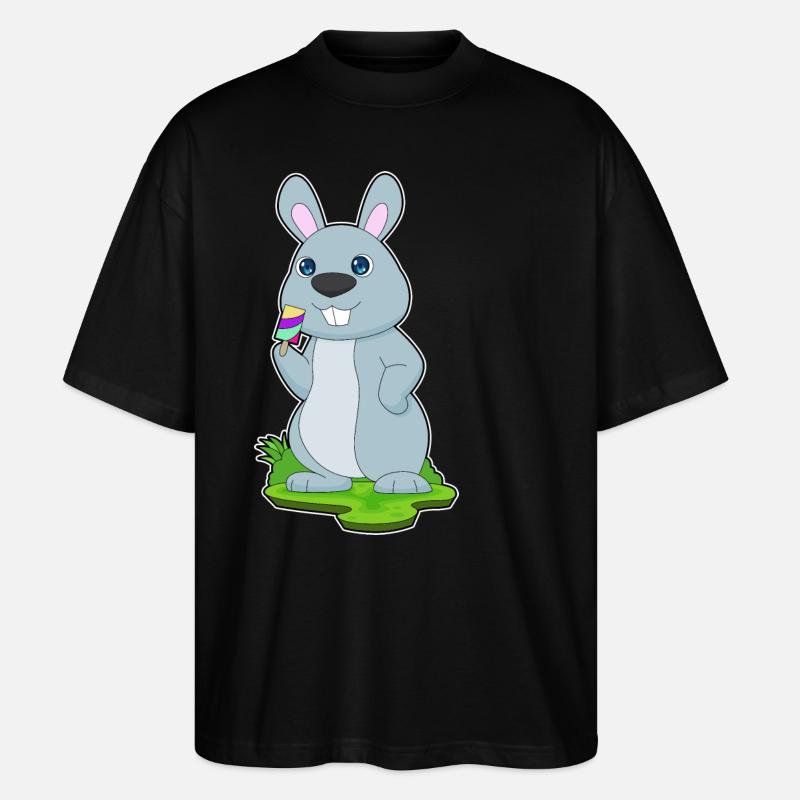 Popsicles lapin - T-shirt bio Blaster 2.0 coupe oversize Stanley/Stella Unisexe - noir
