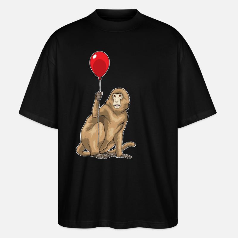 Affe Luftballon - Stanley/Stella Oversized Unisex Bio T-Shirt Blaster 2.0 - Schwarz