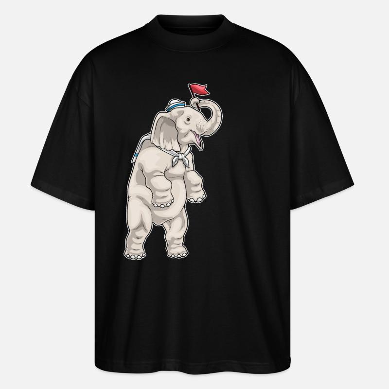 Éléphant Marin Chapeau de Marin - T-shirt bio Blaster 2.0 coupe oversize Stanley/Stella Unisexe - noir
