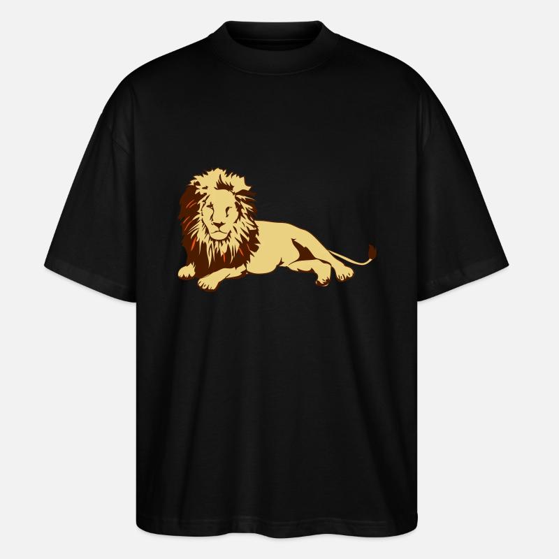 Löwe (liegend) - Stanley/Stella Oversized Unisex Bio T-Shirt Blaster 2.0 - Schwarz