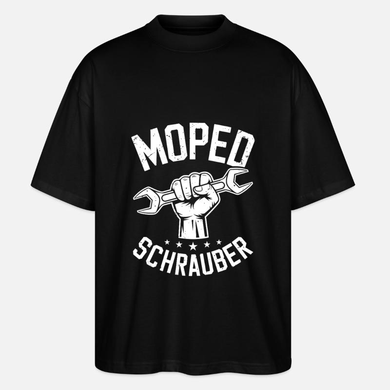Moped Mechaniker Oldtimer Moped Schrauber - Stanley/Stella Oversized Unisex Bio T-Shirt Blaster 2.0 - Schwarz