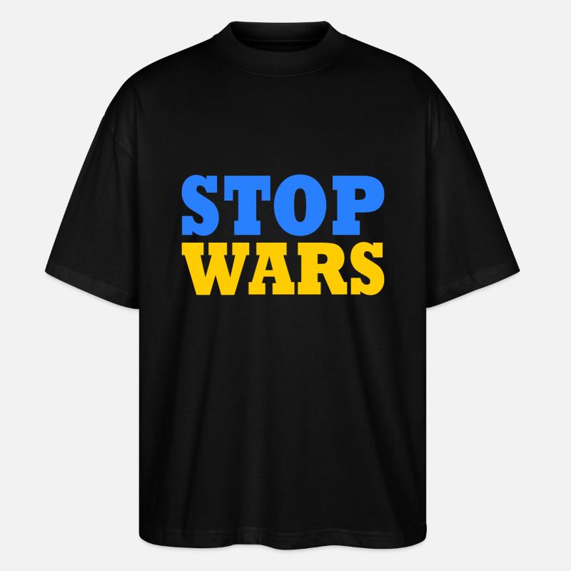 Stop war - Stanley/Stella Oversized Unisex Bio T-Shirt Blaster 2.0 - Schwarz