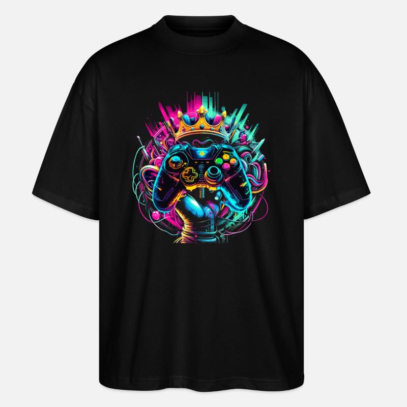 Elite Gaming Hero Controller & Crown - Stanley/Stella Oversized Unisex Organic T-shirt Blaster 2.0 - black