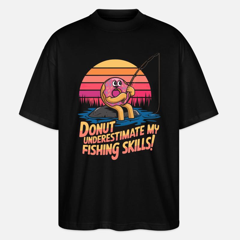 Pêche et beignets - T-shirt bio Blaster 2.0 coupe oversize Stanley/Stella Unisexe - noir