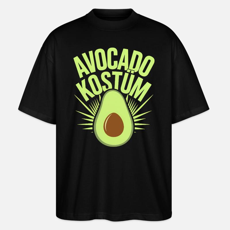 Avocado Kostüm Karneval Fasching - Stanley/Stella Oversized Unisex Bio T-Shirt Blaster 2.0 - Schwarz