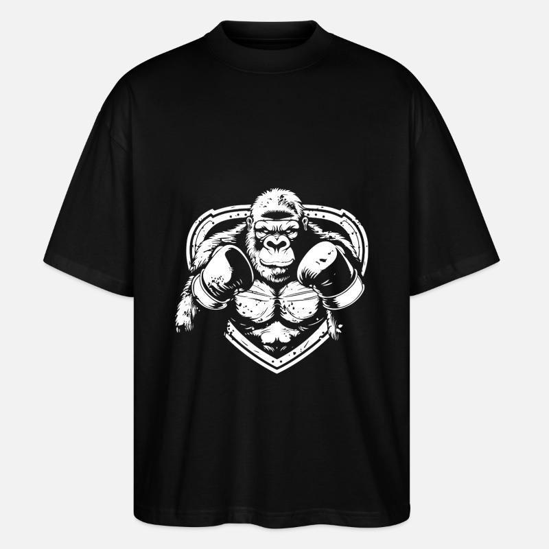 Gorilla Boxer Fighter - Stanley/Stella Oversized Unisex Bio T-Shirt Blaster 2.0 - Schwarz