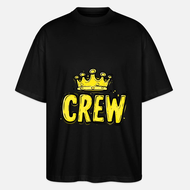 Crew Krone - Stanley/Stella Oversized Unisex Bio T-Shirt Blaster 2.0 - Schwarz