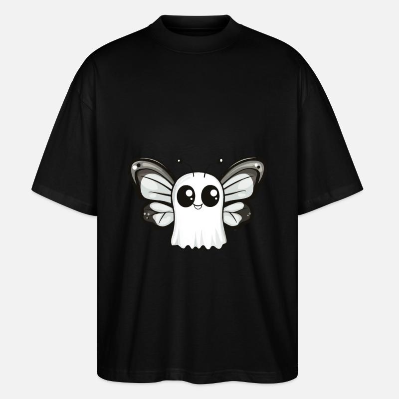 Butterfly Halloween Comic Ghost - Stanley/Stella Oversized Unisex Organic T-shirt Blaster 2.0 - black