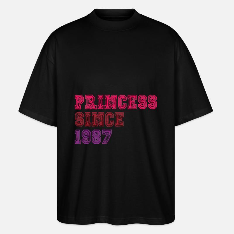 1987 Anniversaire Princesse - T-shirt bio Blaster 2.0 coupe oversize Stanley/Stella Unisexe - noir