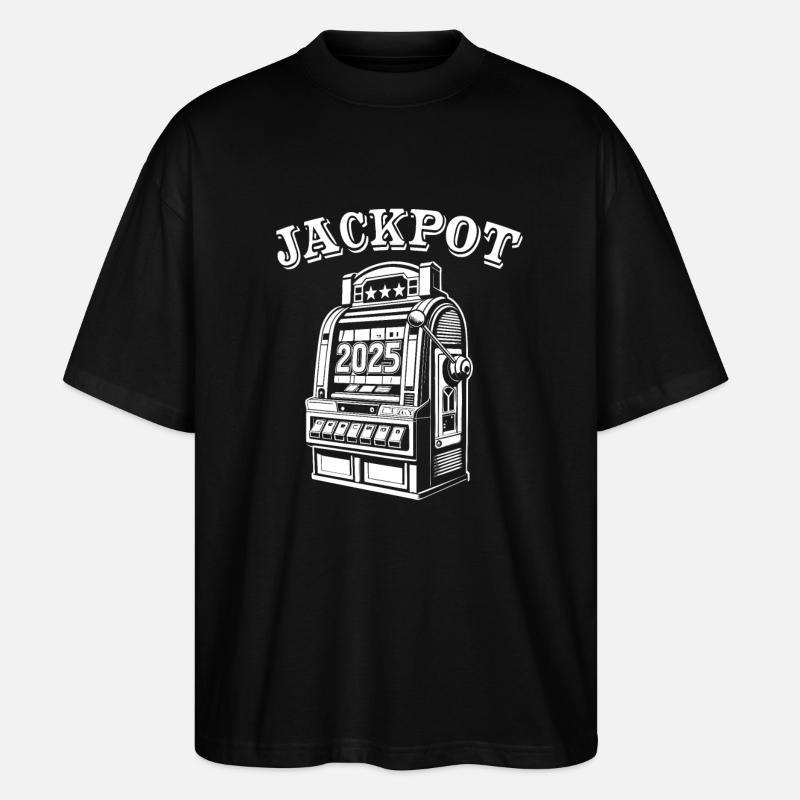 Jackpot - Slotmachine 2025 - Geschenk - Stanley/Stella Oversized Unisex Bio T-Shirt Blaster 2.0 - Schwarz