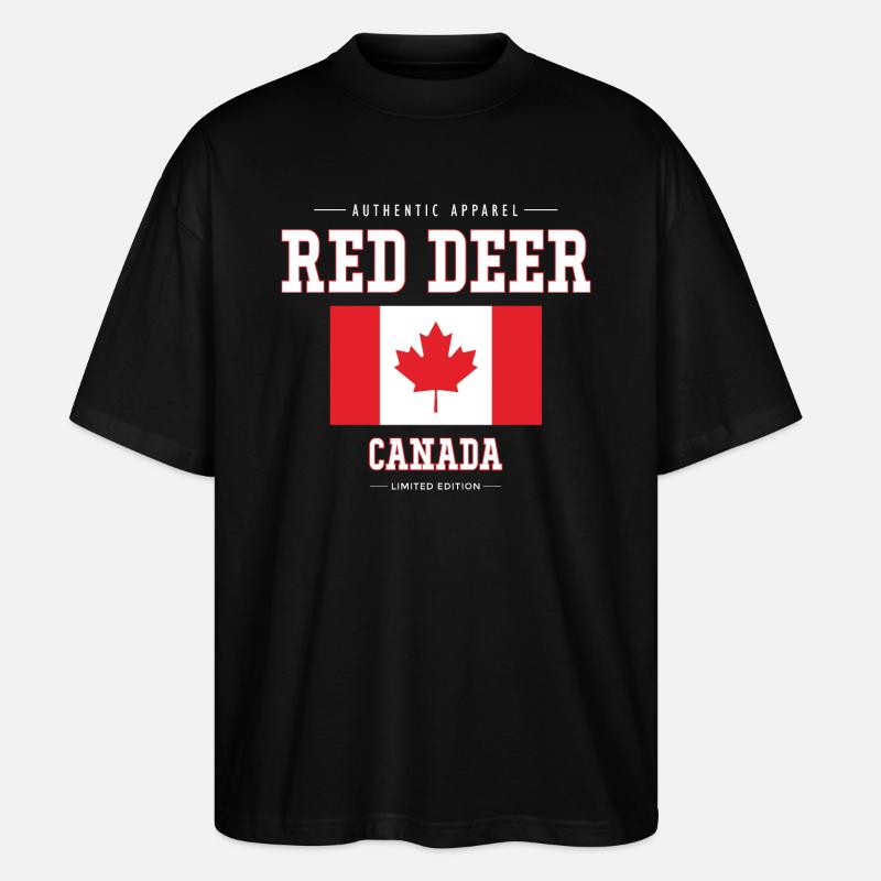 Red Deer - Stanley/Stella Oversized Unisex Bio T-Shirt Blaster 2.0 - Schwarz