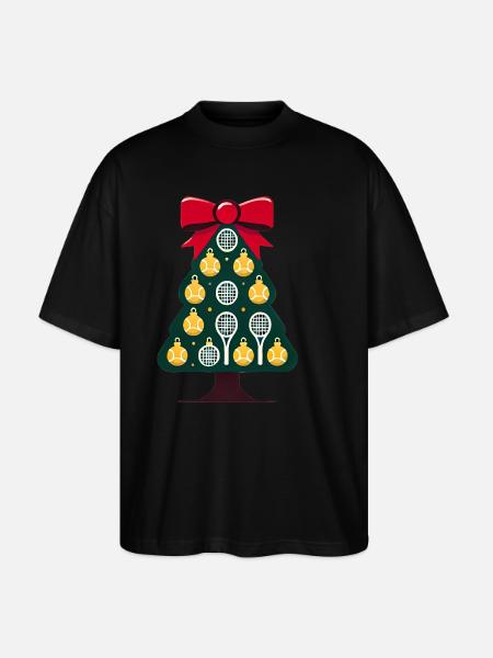 TennisThemed Weihnachtsbaum Design - Stanley/Stella Oversized Unisex Bio T-Shirt Blaster 2.0 - Schwarz