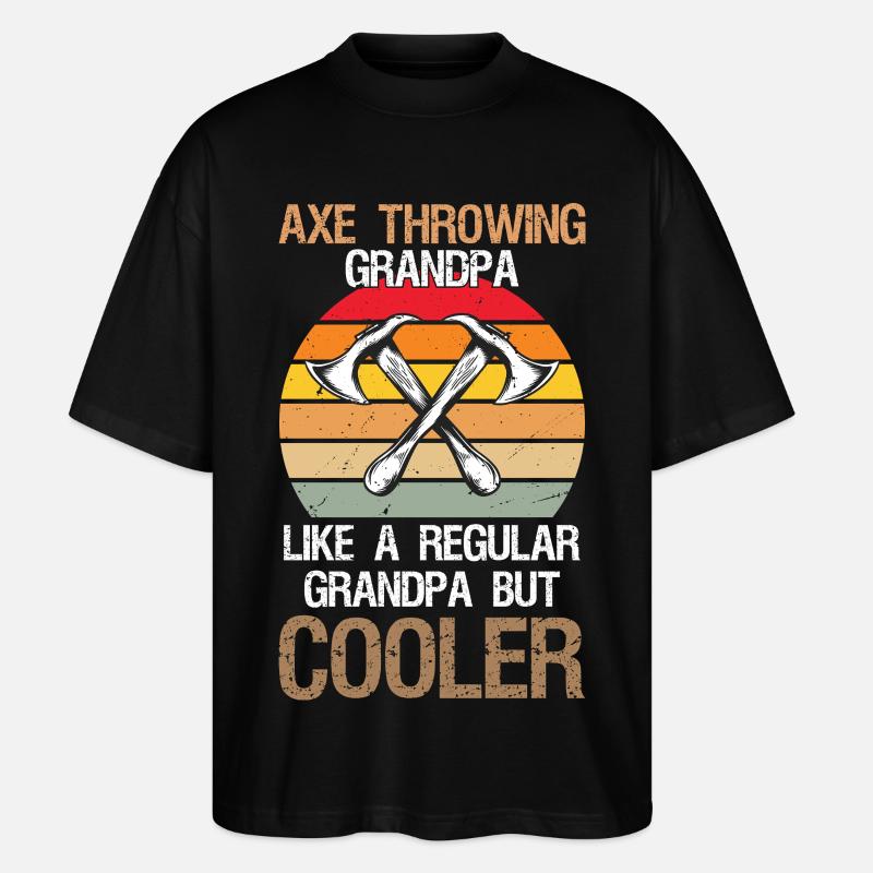 Axe Throwing Grandpa Axe Thrower - Stanley/Stella Oversized Unisex Bio T-Shirt Blaster 2.0 - Schwarz