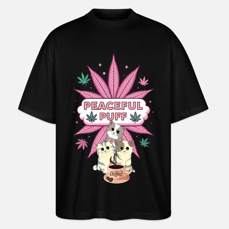 Peaceful Puff C&C - Stanley/Stella Oversized Unisex Bio T-Shirt Blaster 2.0 - Schwarz
