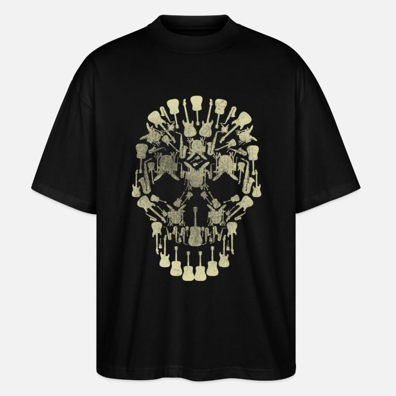 Musical Intruments Skull Silhoette - Stanley/Stella Oversized Unisex Organic T-shirt Blaster 2.0 - black
