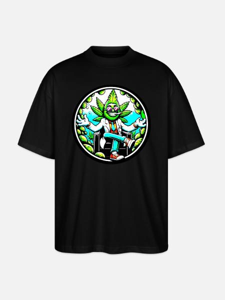 Cannabis Held im Anzug - Stanley/Stella Oversized Unisex Bio T-Shirt Blaster 2.0 - Schwarz