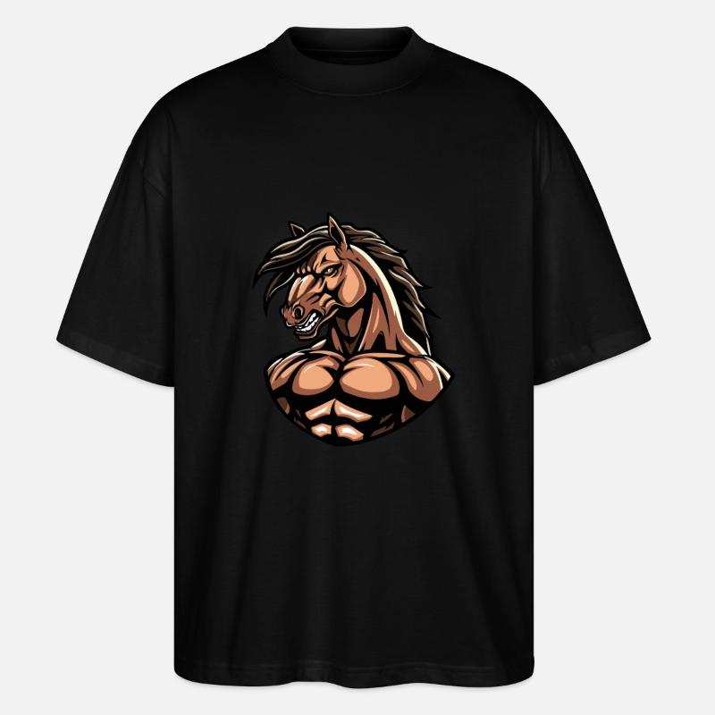 Musculation des muscles du cheval - T-shirt bio Blaster 2.0 coupe oversize Stanley/Stella Unisexe - noir